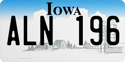 IA license plate ALN196
