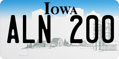 IA license plate ALN200