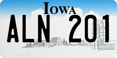 IA license plate ALN201