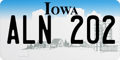 IA license plate ALN202