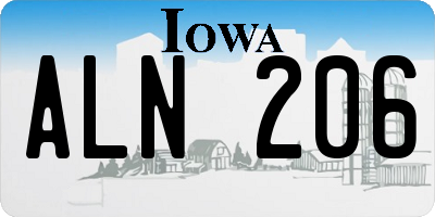 IA license plate ALN206