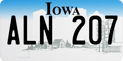 IA license plate ALN207