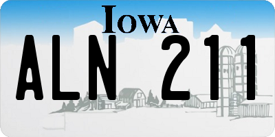 IA license plate ALN211