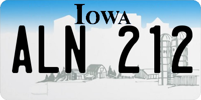IA license plate ALN212