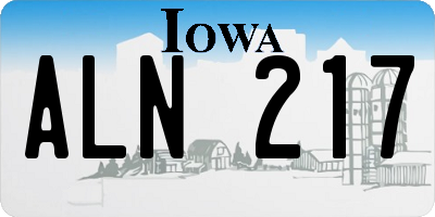 IA license plate ALN217