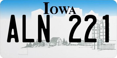 IA license plate ALN221