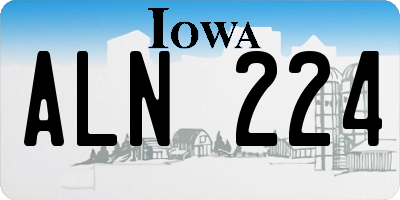 IA license plate ALN224