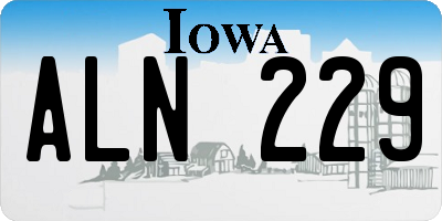 IA license plate ALN229