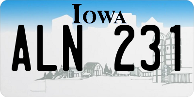 IA license plate ALN231