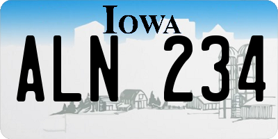 IA license plate ALN234