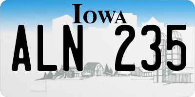 IA license plate ALN235
