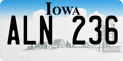 IA license plate ALN236