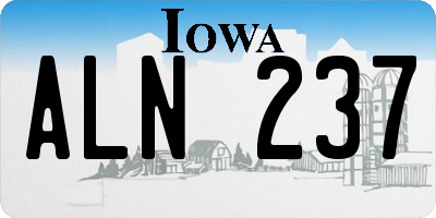 IA license plate ALN237