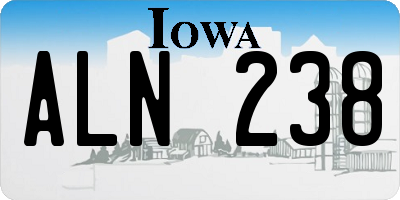 IA license plate ALN238