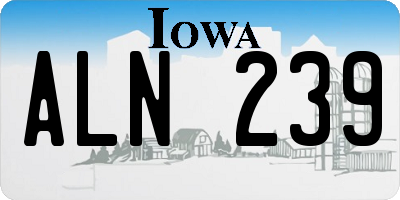 IA license plate ALN239