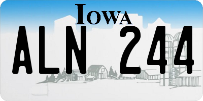 IA license plate ALN244
