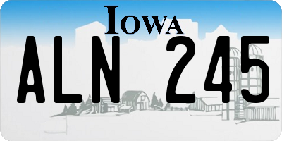 IA license plate ALN245