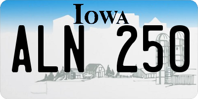 IA license plate ALN250