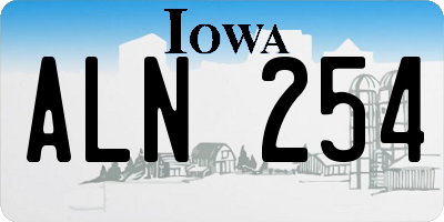IA license plate ALN254
