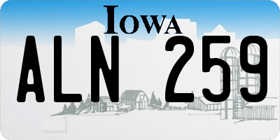 IA license plate ALN259