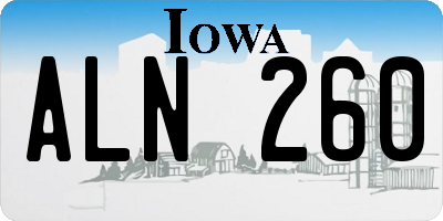 IA license plate ALN260