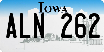 IA license plate ALN262