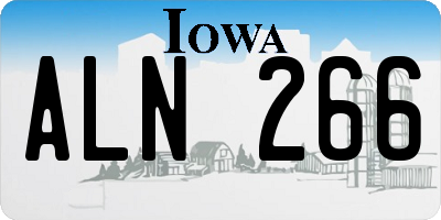 IA license plate ALN266