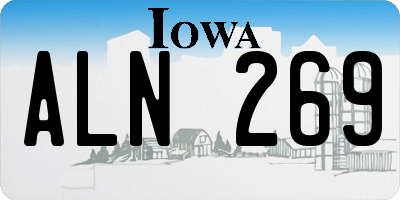 IA license plate ALN269