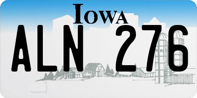 IA license plate ALN276