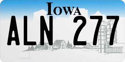 IA license plate ALN277