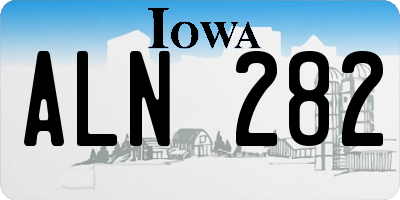 IA license plate ALN282