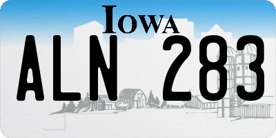 IA license plate ALN283