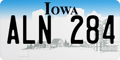 IA license plate ALN284