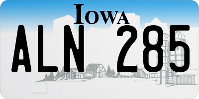 IA license plate ALN285
