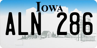 IA license plate ALN286