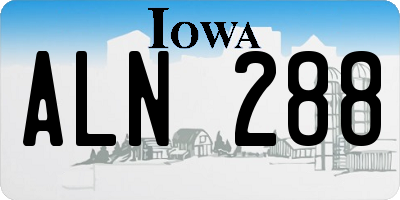 IA license plate ALN288