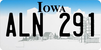 IA license plate ALN291