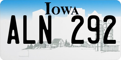 IA license plate ALN292