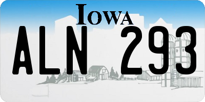 IA license plate ALN293