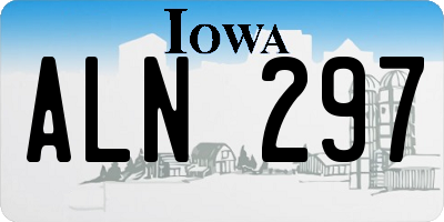 IA license plate ALN297