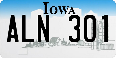 IA license plate ALN301