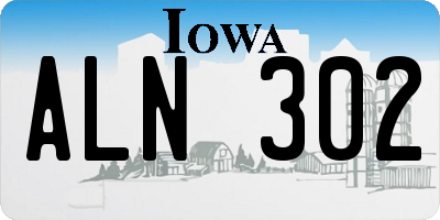 IA license plate ALN302