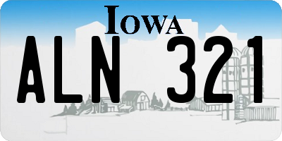 IA license plate ALN321
