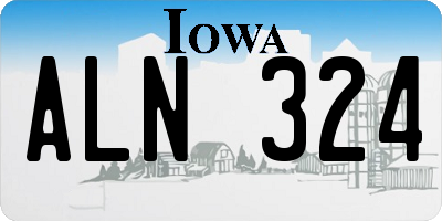 IA license plate ALN324