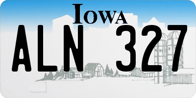 IA license plate ALN327