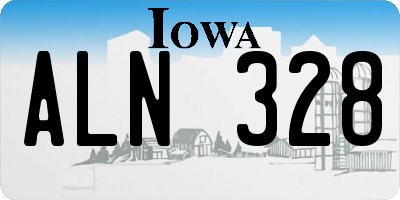IA license plate ALN328