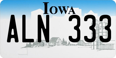 IA license plate ALN333