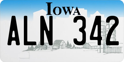 IA license plate ALN342
