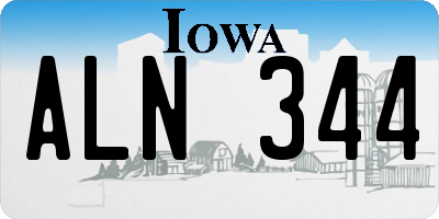 IA license plate ALN344