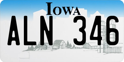 IA license plate ALN346